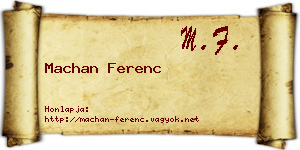 Machan Ferenc névjegykártya